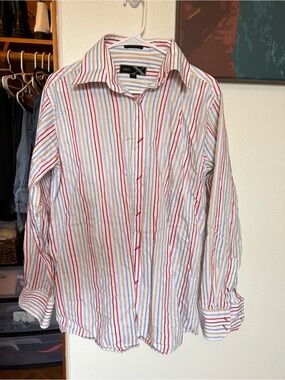 MBX Men's Red & Blue Multi-Stripe Button-Up Shirt